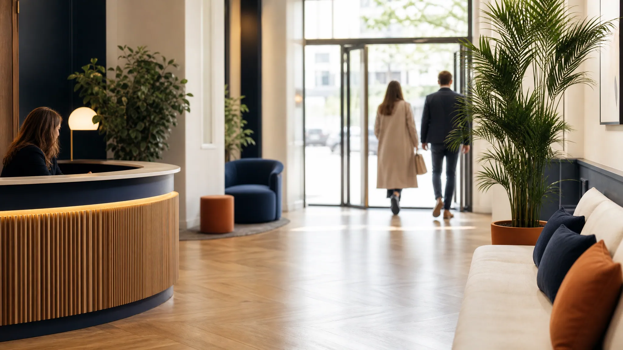 L’espace d’accueil du cabinet Emet Expertise, lumineux et chaleureux, à Sarcelles (Val-d’Oise)