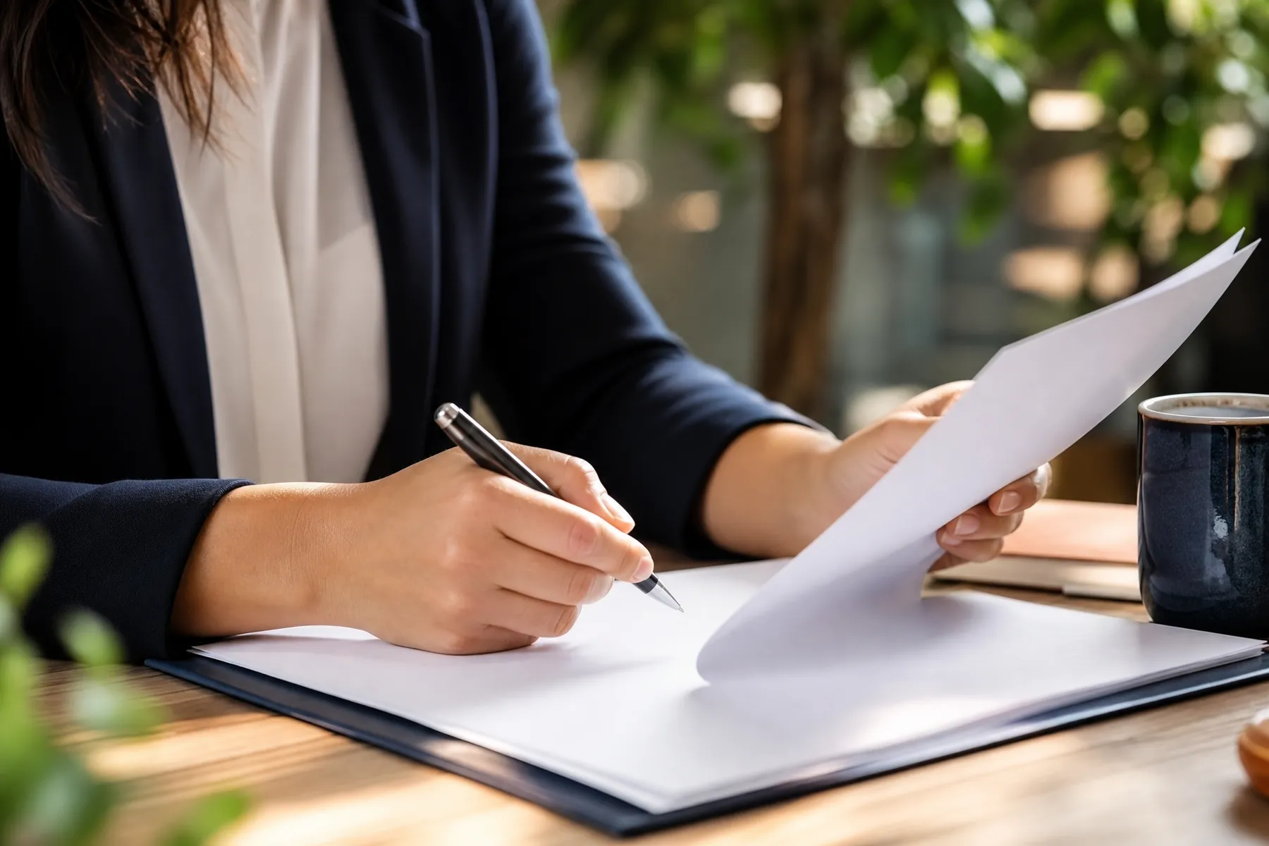 Détail d’un document social en cours de vérification sur un bureau